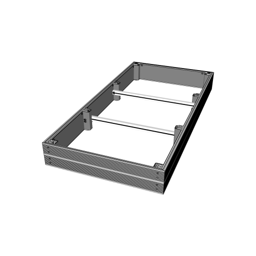 Rysunek techniczny podwyższonej grządki kompozytowej 219x109x22 cm