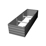 Rysunek techniczny podwyższonej grządki kompozytowej 219x72x44 cm