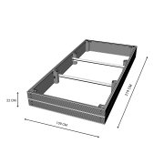 Rysunek techniczny podwyższonej grządki kompozytowej 219x109x22 cm z wymiarami.png