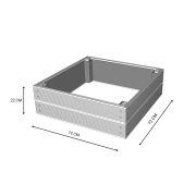 Rysunek techniczny podwyższonej grządki kompozytowej 72x72x22 cm z wymiarami.png