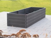 Solidna skrzynia ogrodowa z desek kompozytowych o strukturze drewna. Wymiary 219x72x44 cm.JPG